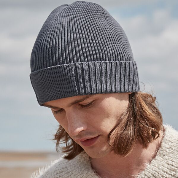 Beechfield Organic Cotton Engineered Patch Beanie Thumbnail